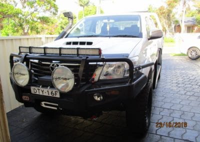 Hilux being inspected