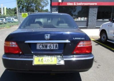 Honda Legend car being inspected